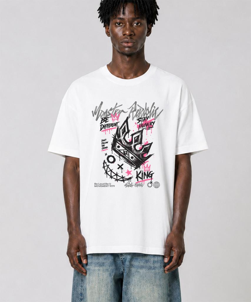 MONSTER REPUBLIC Crown Pink T-Shirt White_9179
