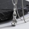 New Boxing Gloves Necklace for Men,Retro Silver Color Stainless Steel Punk Pendant Necklace,Fashion Birthday Gift for Him