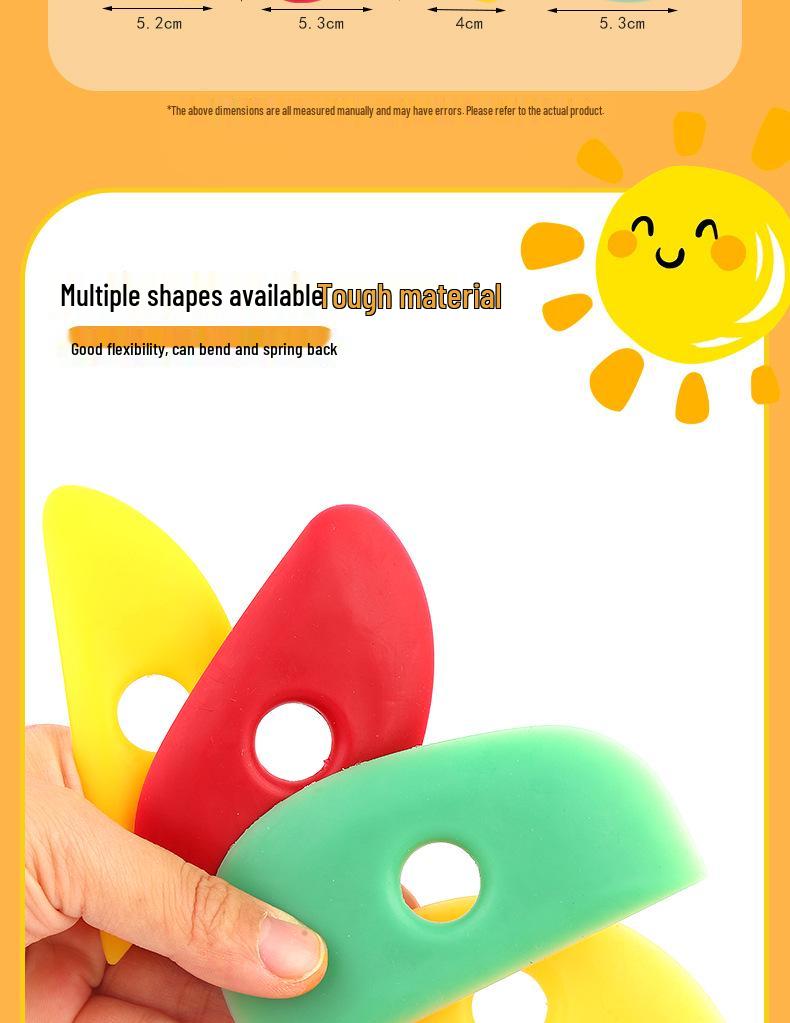 4-Piece Multifunctional Silicone Pottery Scraper Set for Trimming, Shaping, and Surface Flattening.