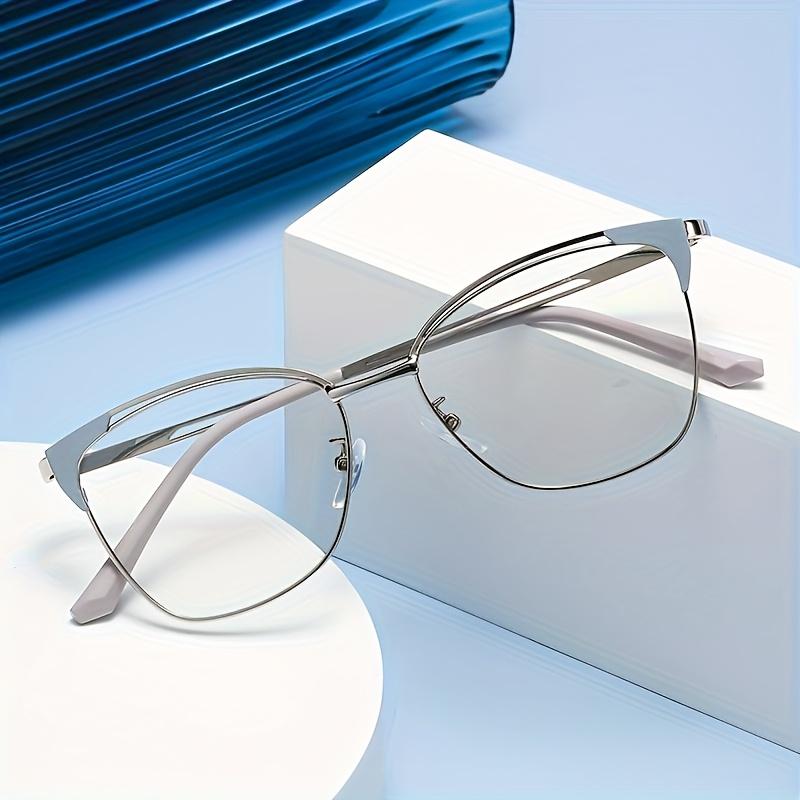 1pcs Latest high-end hollow frame simple men and women's same fashionable design color change anti-blue light glasses