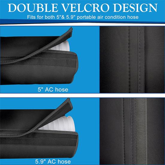 Yousheng Draagbare Airco Slanghoes Airconditioningslang Isolatiehoes Universele Geïsoleerde Hoes voor 5" 5,9" Diameter Afvoerslangen Kanaal Ventilatie