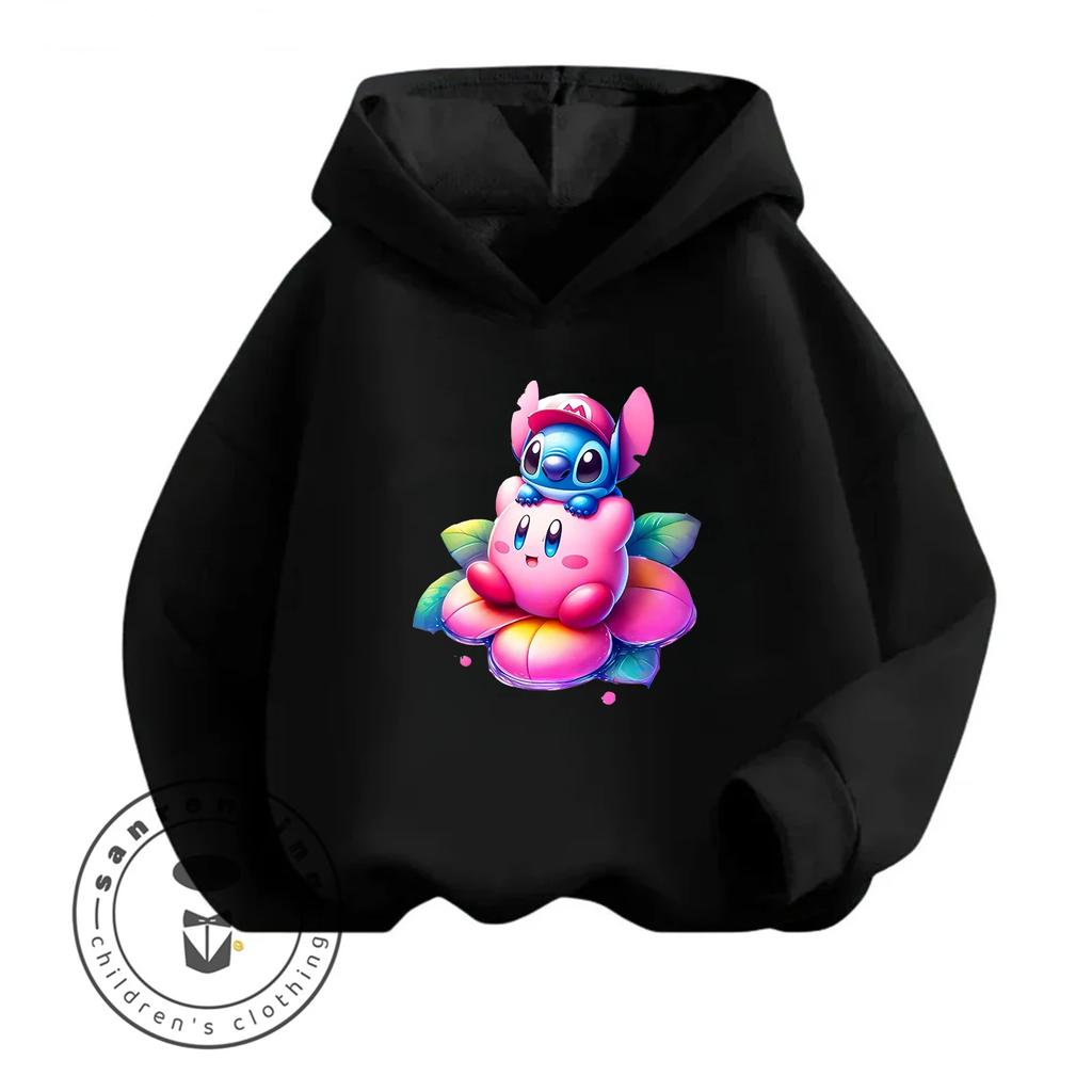Cartoon Print Kirby Hoodie New 2026 Hot Selling For Kids Teenagers Boys Girls Autumn Winter Fashion Casual Trendy