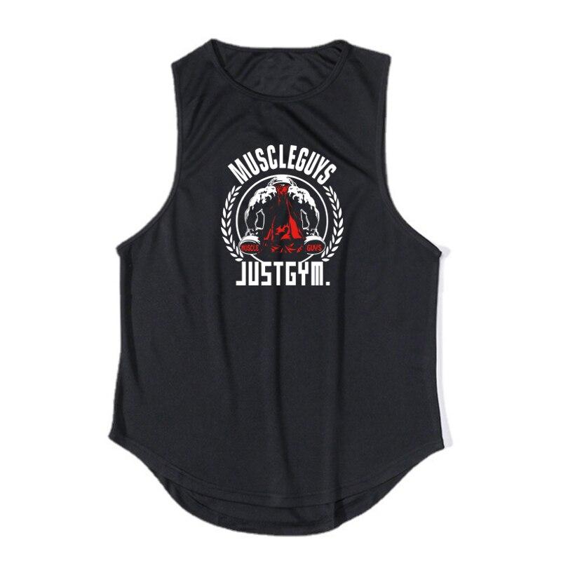 Muscleguys Summer Gym Clothing Quick-drying Bodybuilding Vest Men Fitness Workout Sleeveless T-Shirt Printed Loose Breathable