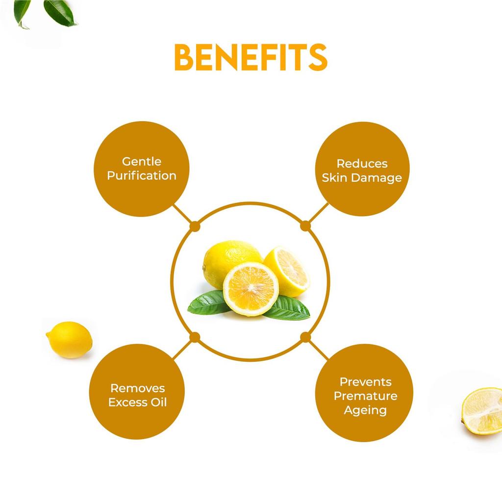 Jovees Herbal Lemon Face Wash 120 Ml For Oily Skin Care Oil Control Dark Spot Removal Brightening Cleanser Gentle Daily Use