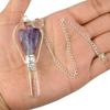 Reiki Crystal Products Natural Amethyst Dowser Pendulum Crystal Stone Angel Dowser Pendulum Dowsing for Healing Gemstones
