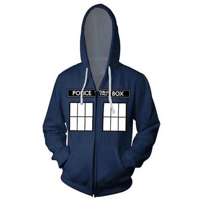 Bluzy Cosplay z Budką Policyjną Dr Who Nadruk 3D Bluzy z Długim Rękawem z Kapturem Codzienne Unisex Streetwear Codzienne Pulowery
