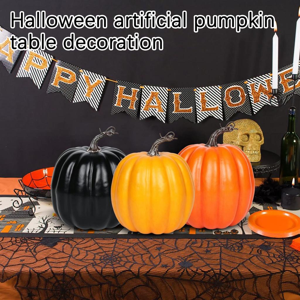 Artificial Pumpkins Halloween Decorations for Fall Thanksgiving Table Centerpiece and Kitchen
