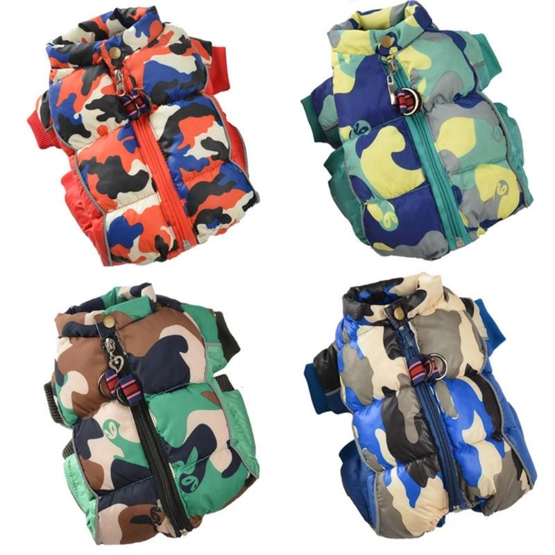 Dog Winter Clothes Warm Cotton Camouflage Jackets with TractionHook Puppy Jumpsuits Skiing Hiking Thick Pet Clothing