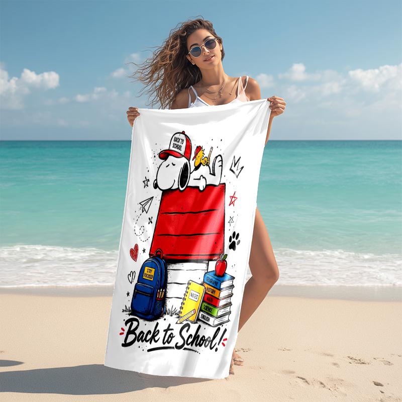 Snoopy Strandtuch Outdoor Camping Strandtuch für Urlaub Schwimmen Freibad Saugfähiges Badetuch