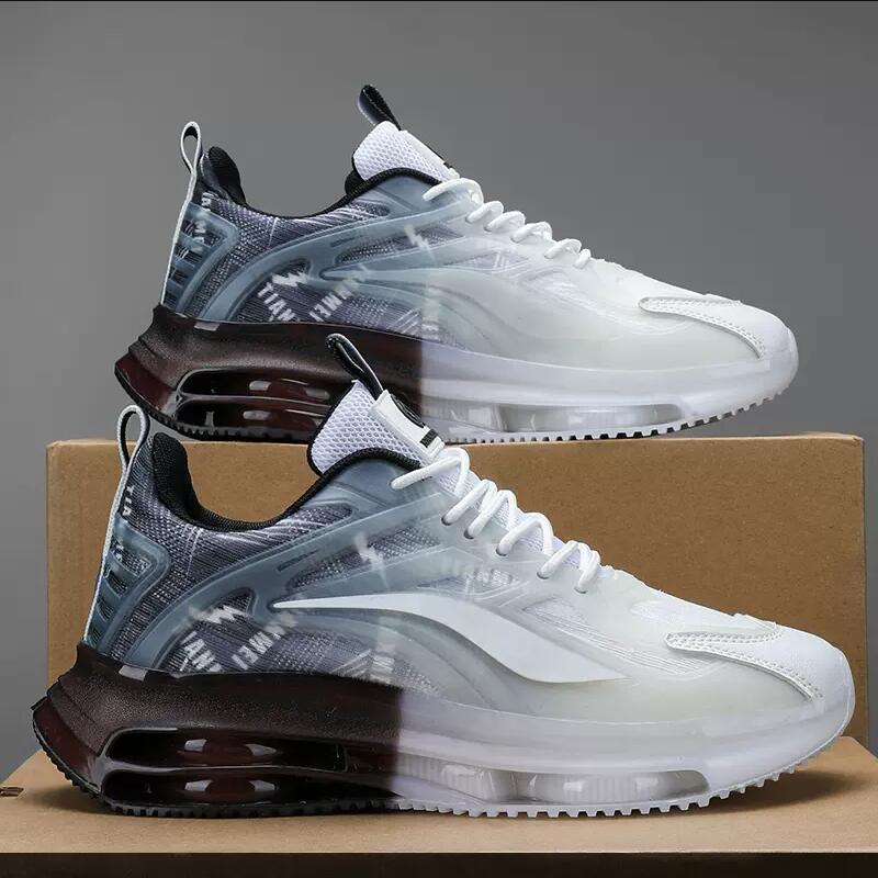 Men's Breathable Mesh Running Shoes with Air Cushion and Shock Absorption for Junior High, Autumn/Winter.