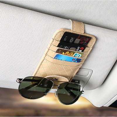 Auto Sonnenblende Punkt Organizer Aufbewahrungstasche Tasche Tasche Karte Brillen Aufbewahrungshalter Auto-Styling Leder Autozubehör Innenraum