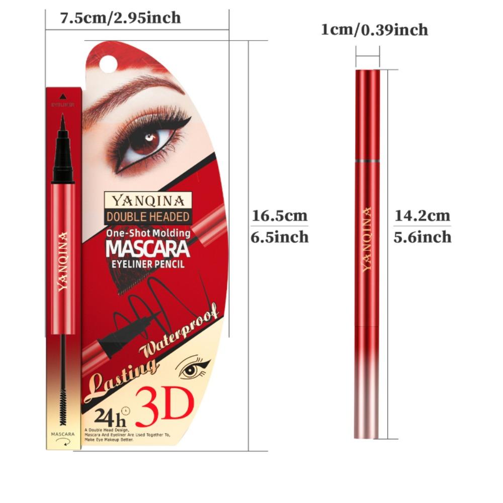 YANQINA  Double Header, One -eyed Pen -speed Dry Waterproof, Makeup Roll, Tap Fiber Long Mascara