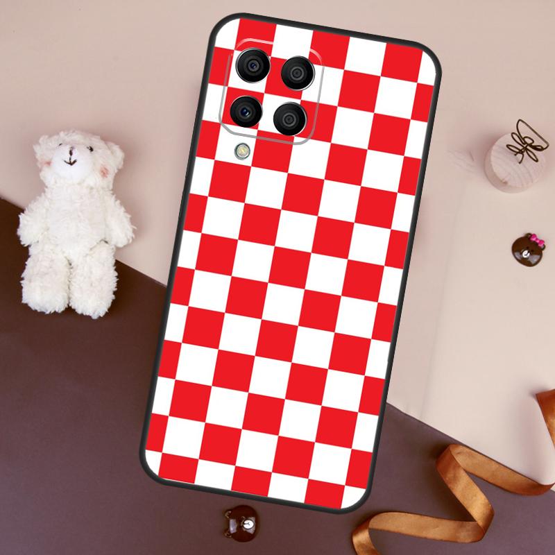 Checkerboard Checkered Board Case For Samsung Galaxy M11 M31 M21 M53 M13 M32 M52 M15 M35 M55 M14 M34 M54 M06 M16 M36 M56