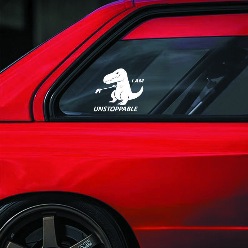 "I AM UNSTOPPABLE"Dinosaur stickers,For Car Door And Window Decoration Stickers Car Accessories decal