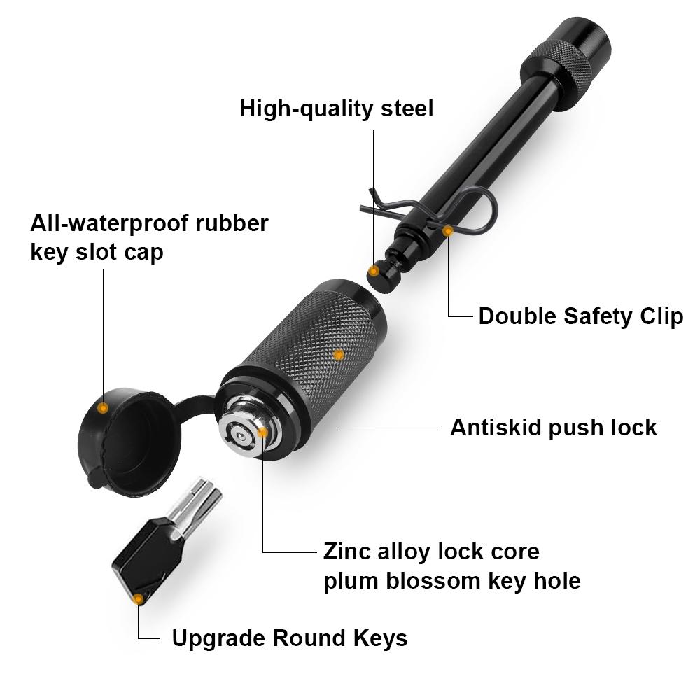 Trailer Hitch Pin Lock 1/2" 5/8" Heavy Duty Tow Receiver Dumbbell Trailer Locks for RV Truck Universal Car Accessories