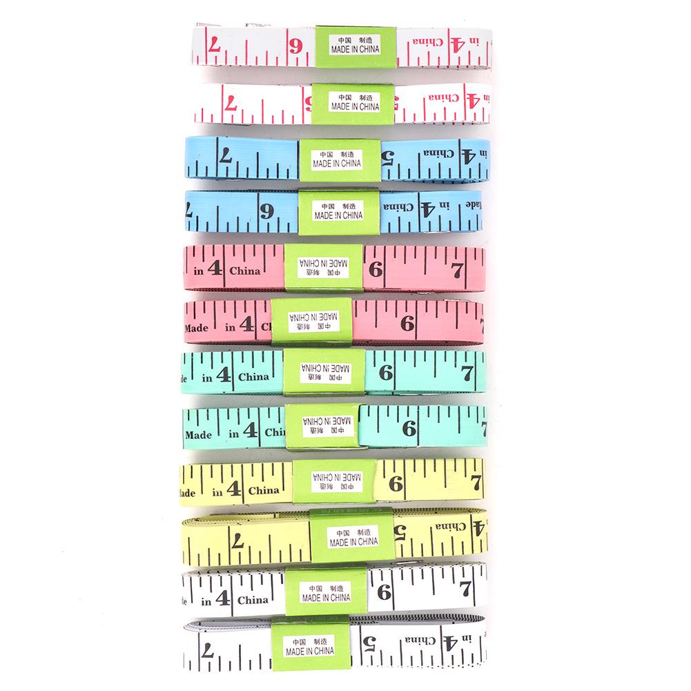 12pcs 150cm 60 Body Measuring Ruler Sewing Tailor Measuring Tape Soft Flat Sewing Ruler