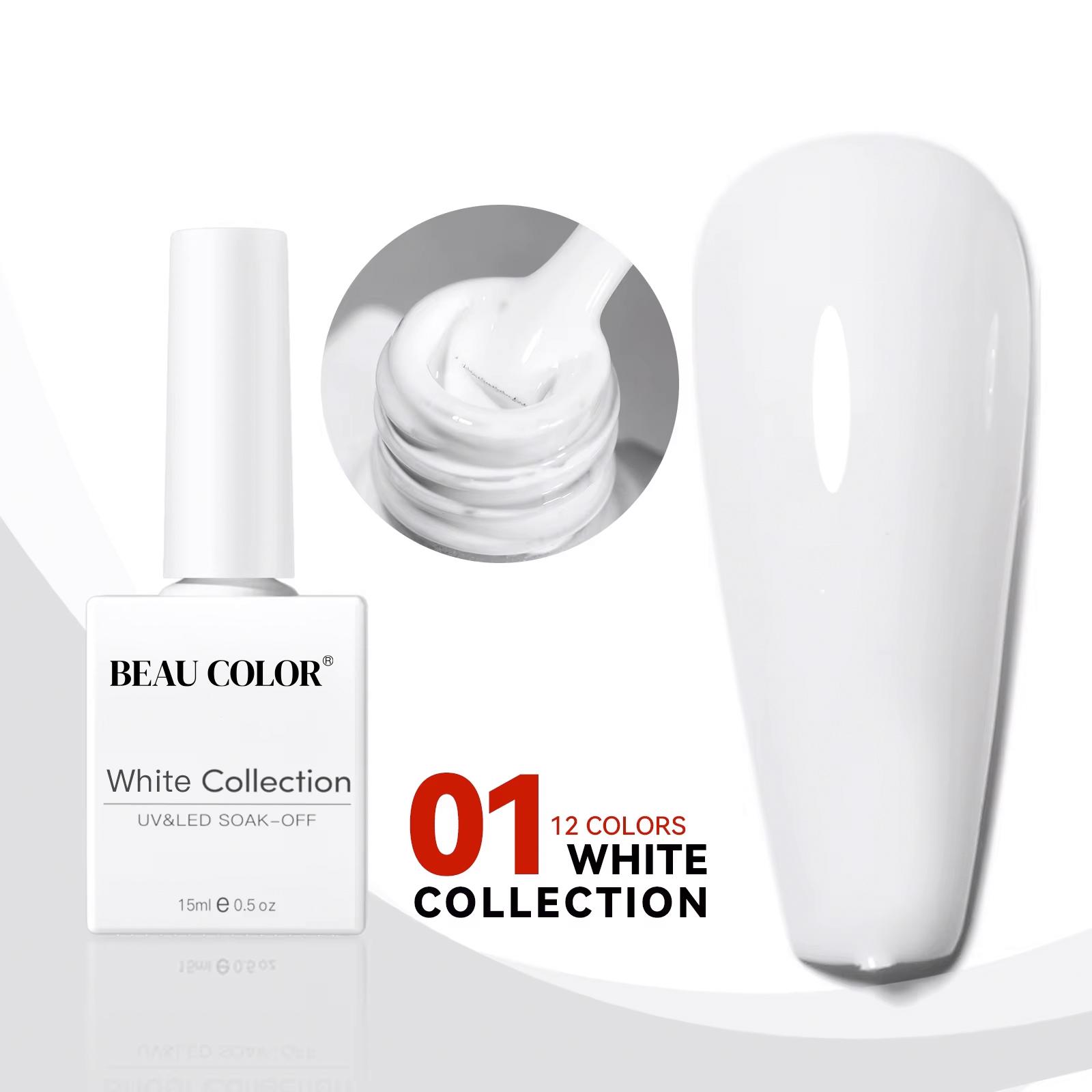 

BEAU COLOR 15 мл 12 цветов Молочно-белая коллекция УФ/LED гель-лак для ногтей Soak Off Varnish Гель-лак для ногтей для домашнего маникюра и маникюрного салона