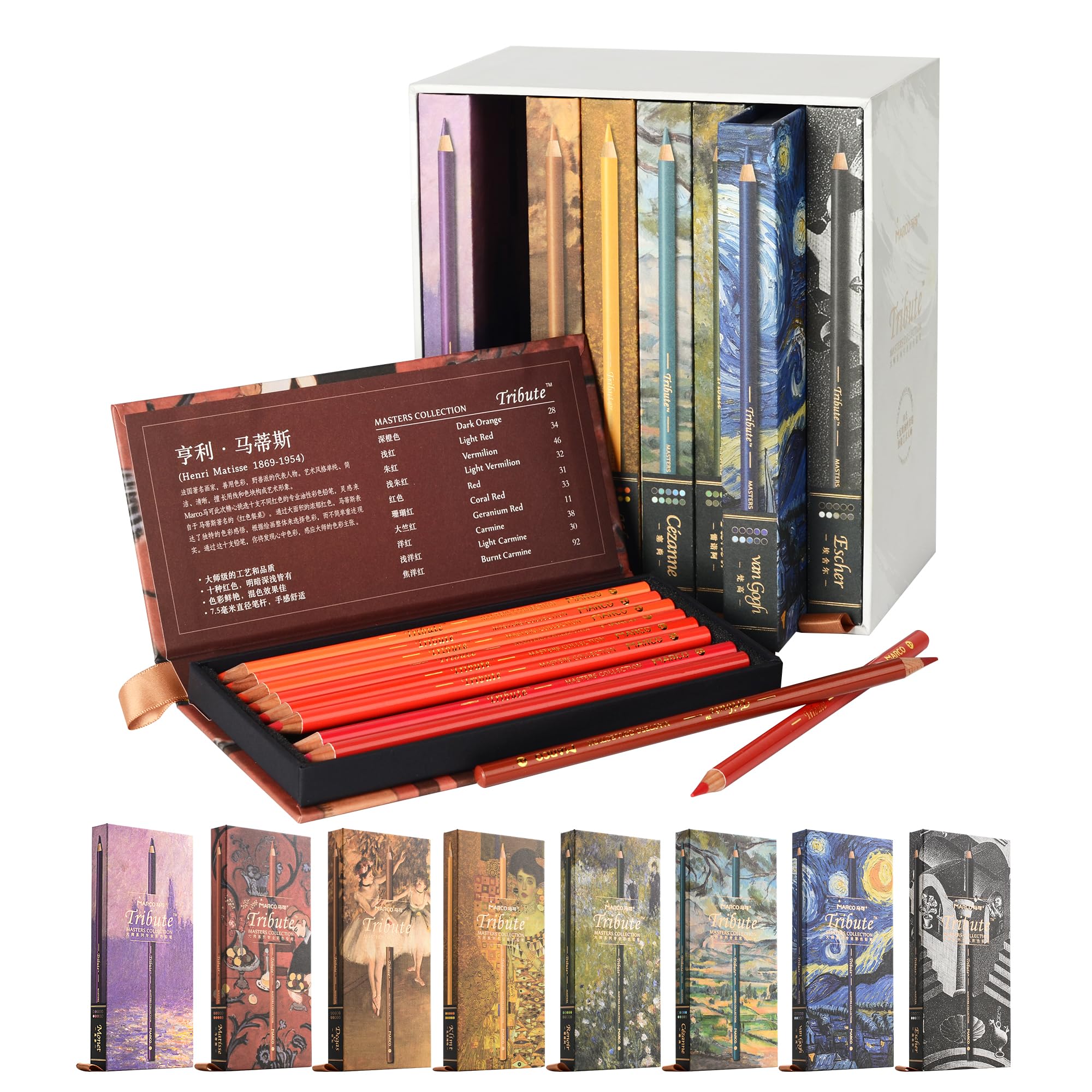 

Marco Pencils for Coloring Premium Professional Soft 10 Layers of Sharpener Christmas 3300 80 Colors 80-Color Oil-Based Adults, Books, Sketching,