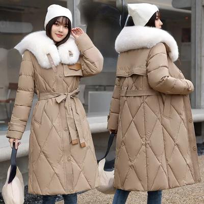 Warm Jacket Women Long Parka Coat 2023 New Winter Coats Slim Down Cotton Thick Jackets Fur Collar Outwear Parkas Female Clothes