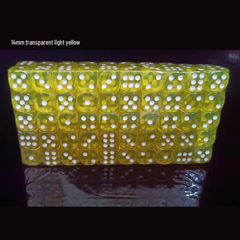 14MM Transparent Acrylic Colored Dice with Rounded Corners