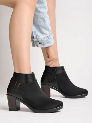 Shoetopia Dámske členkové čižmy na hrubom podpätku s protišmykovou podrážkou, Pohodlné trendy členkové čižmy | Mäkká odpružená podrážka | Na bežné nosenie, do spoločnosti a na zimu