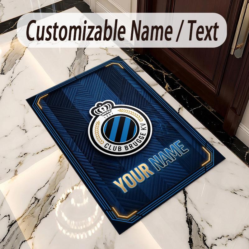 Crystal Velvet Rug Club Brugge FC Print Custom Name Text Floor Mat Home Decor
