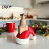 Holiday Hand Sanitizer Ornaments 3D Printed Santa Hat Soap Dispenser Holder, Decorative Bottle Cute Desktop Christmas Decor Cover, Red And White