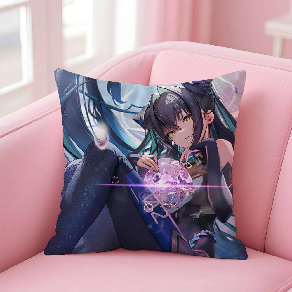 Anime G-Goddess of Victory N-Nikke Pillow Case Anti-dustmite Pillow Invisible Zipper Silky Short Plush Sofa Cushion Cover