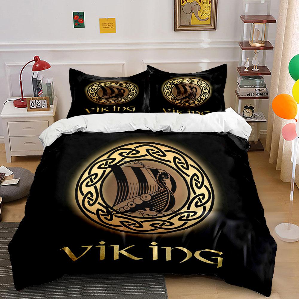 Viking Ship Pattern Bedding Set Bedding Duvet Cover Set Duvet Cover Pillowcases (1 * Duvet Cover 2 * Pillowcases, without duvet insert)