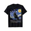 Nieuw Zomer Dames Casual Crow Art T-shirt Comfortabel Van Gogh Sterrennacht Print Mode Korte Mouwen Kleding