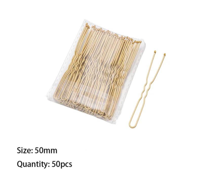 100/50pc 50/60mm Hair Pin And Clips U Shape For Headpiece Women Girls Hairpins Accessories Bride Wedding Head Jewelry Decoration