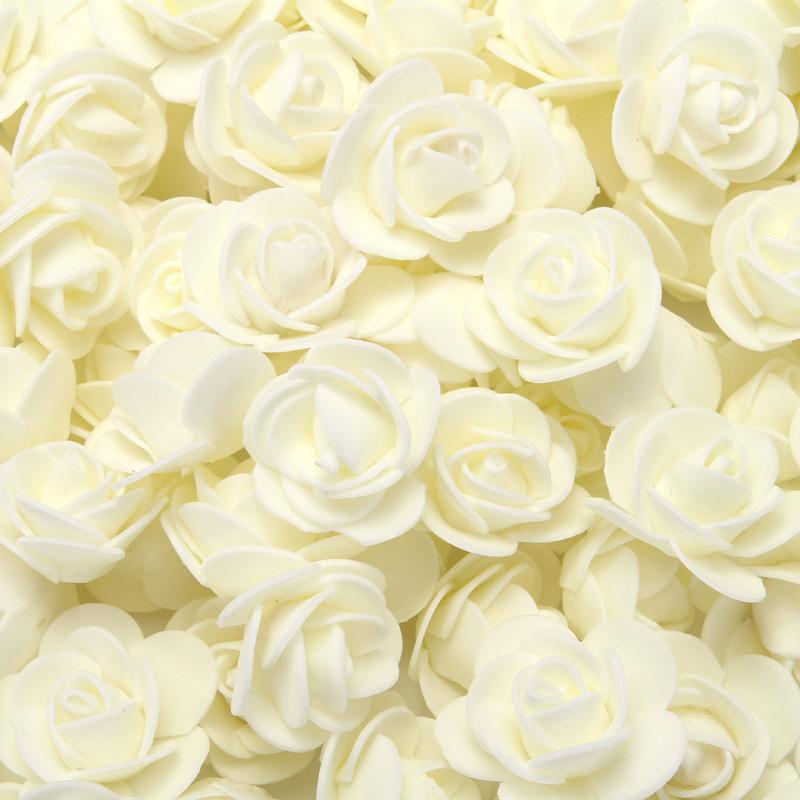 Uflower 100Pcs Artificial Foam Rose Flowers Head PE Fake Flower for Wedding Party Home Dceor DIY Bear Rose Valentines Day Gifts