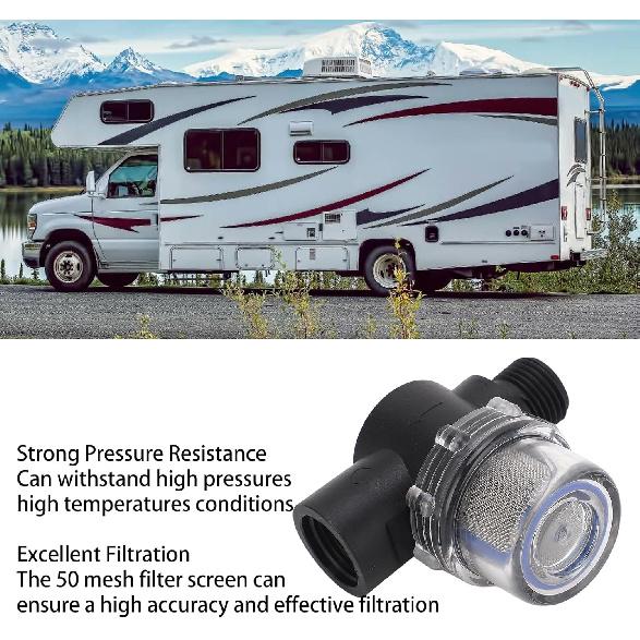 1/2 In. Water Pump Strainer 14, Effective Filtration, Easy To Install, Female Threaded Inline Filter, Plastic Construction for Oil System