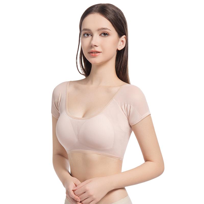 Abiti Assorbenti il Sudore con Imbottitura al Petto Rete Ultra-Sottile Asciugatura Rapida Gilet Fascia Toracica Anti-Sudore Cuscinetti Ascellari T-Shirt