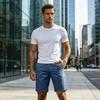 Men's Vintage Cargo Shorts Cotton Mid-Length Straight Leg Casual 5-Inch Inseam Summer Shorts