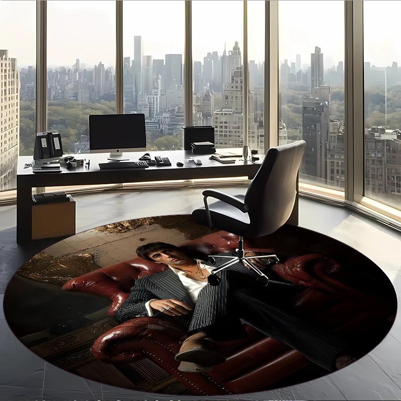Scarface (14) Round Office Rug Decorative Floor Rug for Office Bedroom Living Room and Home Space