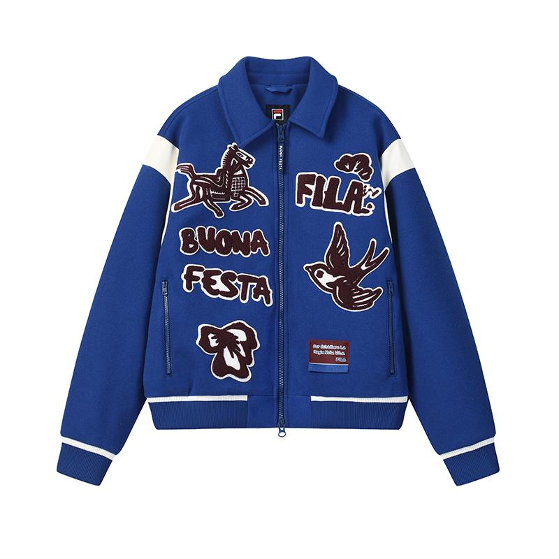 FILA CNY Puffer Jacket Unisex Monaco Blue F11U619903FDB L