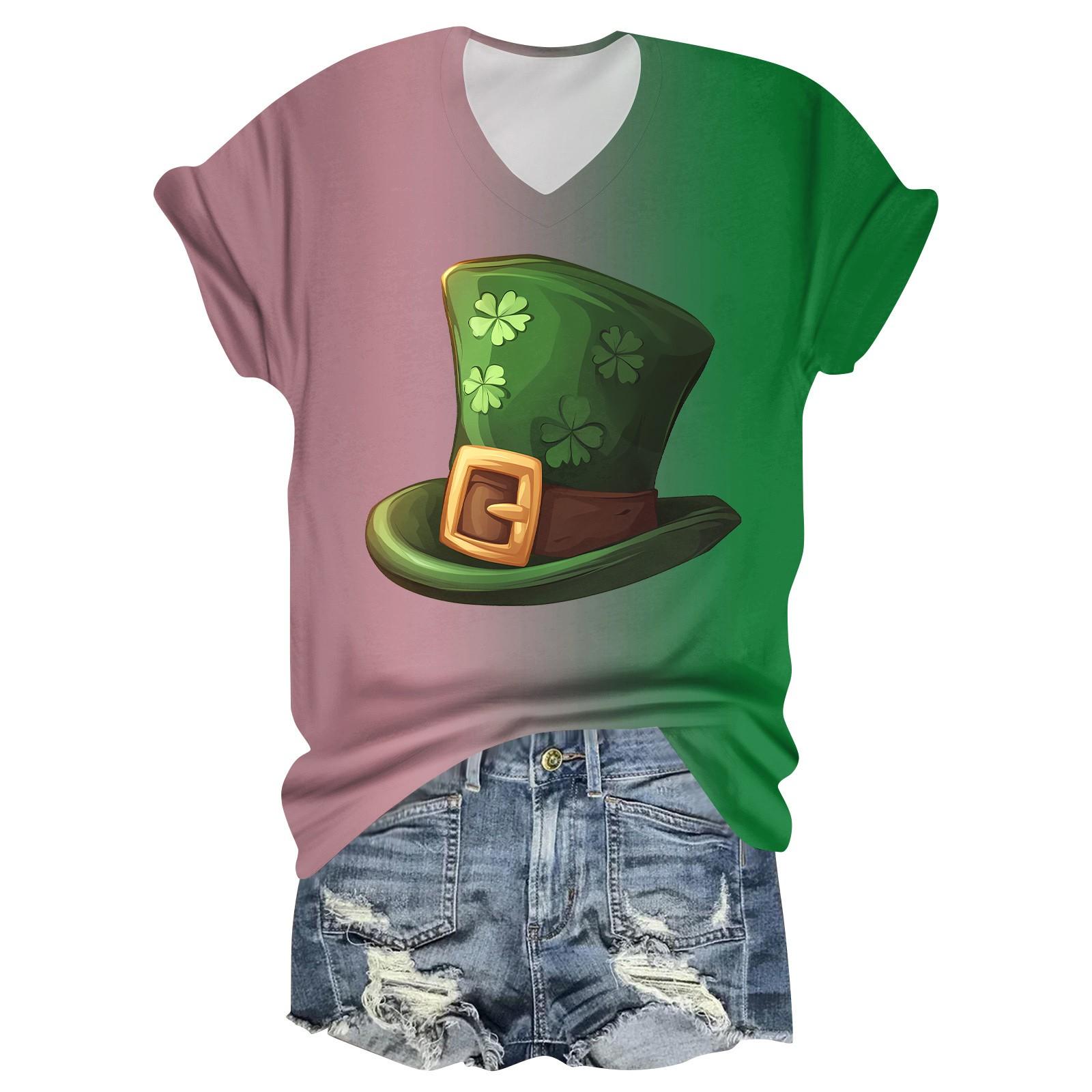 

Женская модная повседневная футболка с коротким рукавом и V-образным вырезом XXXL