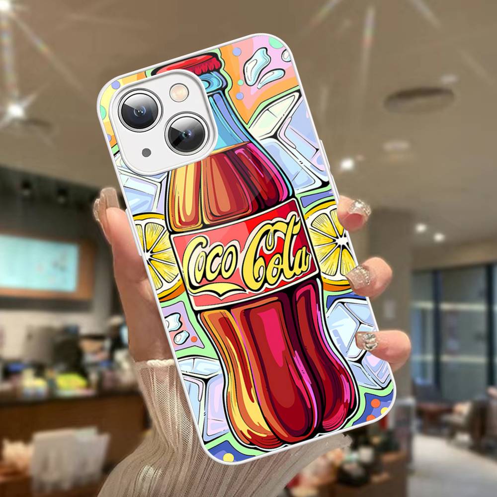 Hot C-Coca Drinks C-Cola Tempered Glass For Iphone 14 13 12 11 Pro Mini XS MAX 14Plus X XS XR Fundas