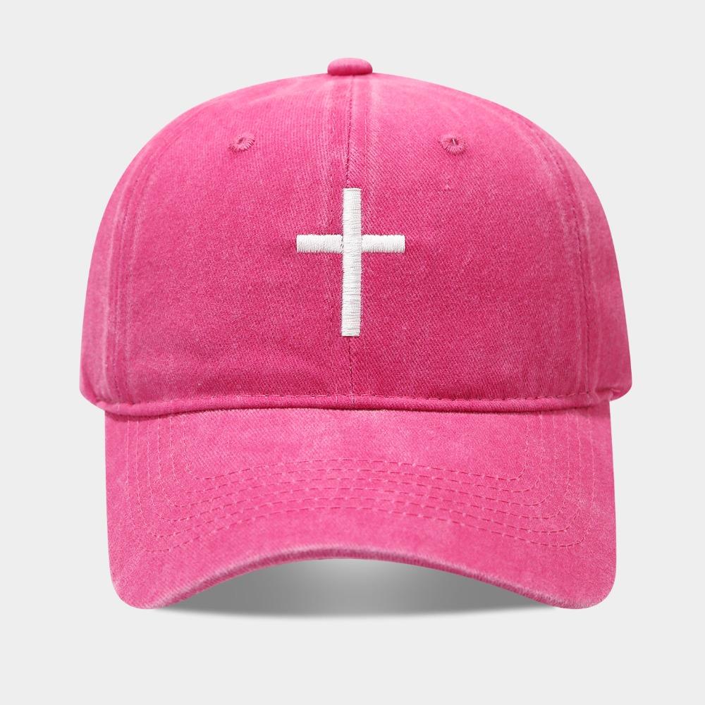 Fashion Embroidered Cross Baseball Cap Breathable Sunscreen Peaked Cap Simple Casual Hip Hop Hat Outdoor