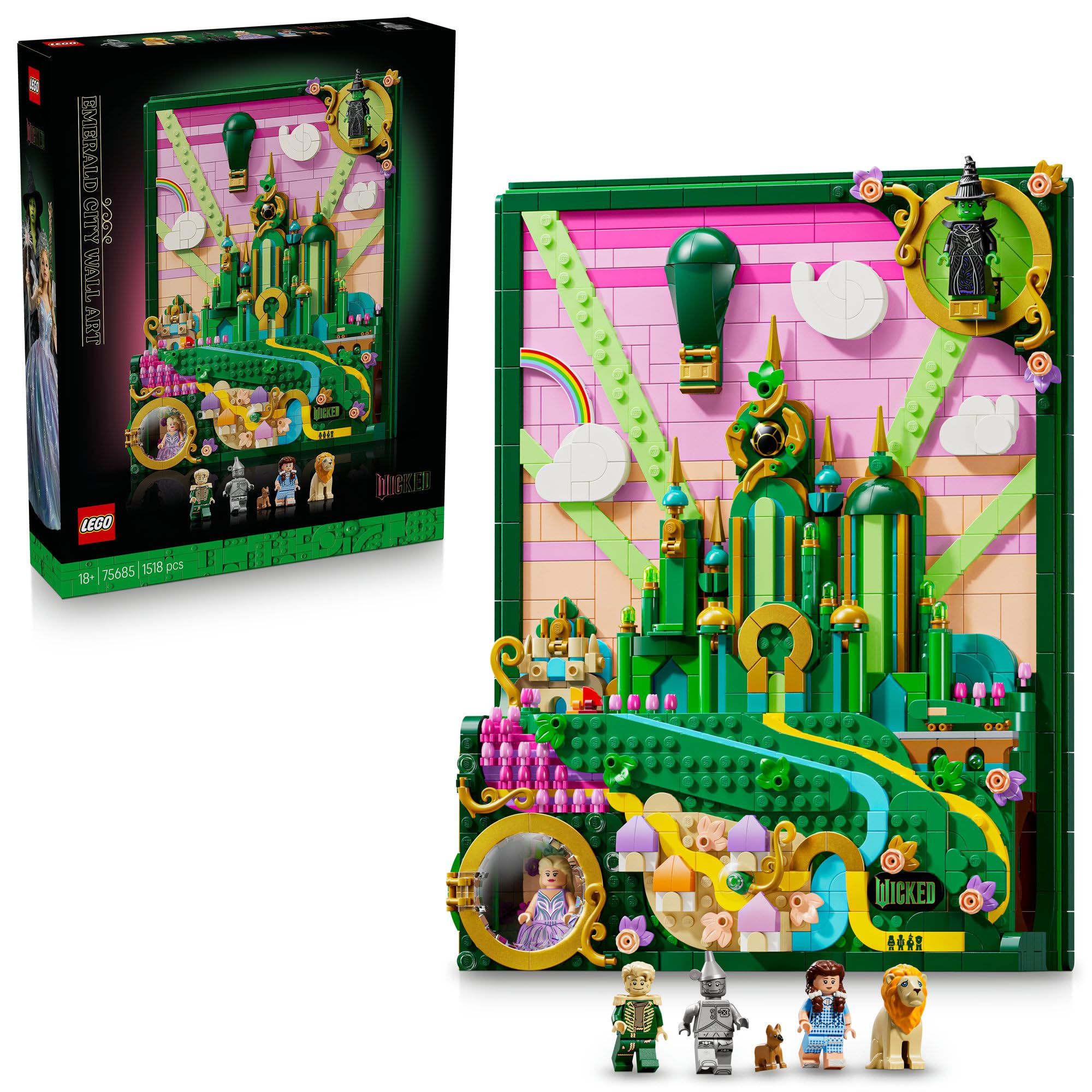 

LEGO Wicked Wall Art: Emerald City, Toy, Birthday Gift, Building Blocks, Pretend Play, Doll, 75685