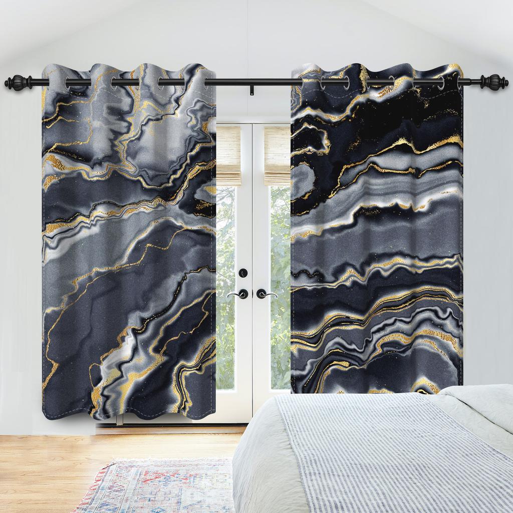 Abstraktes Aquarellmuster Vorhänge Bedruckter Vorhang Wohnzimmer Schlafzimmer Modernes Zuhause Fensterbehänge Künstlerisch Lichtblockierend Polyester Tolle Behandlung