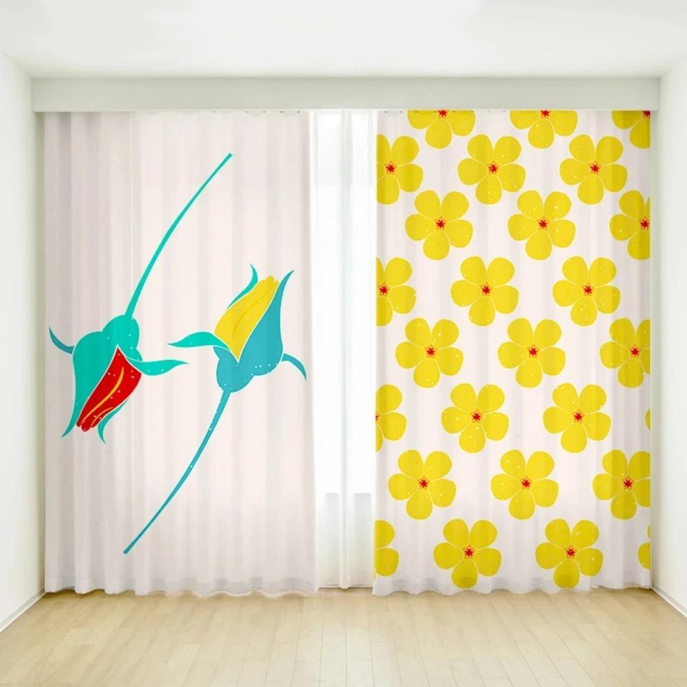 Cartoon Orange Pear Fruit Simple Creative Bedroom Curtains Flower Girls Room Study Window High Shading Curtain Refreshing Style