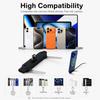 240W USB C to USB C Foldable Stand Adapter Data Cable with 360° Holder for Desk Gaming Office Car Travel Right Angle 3