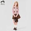 Girls' Diamond Pattern Knit Cardigan
