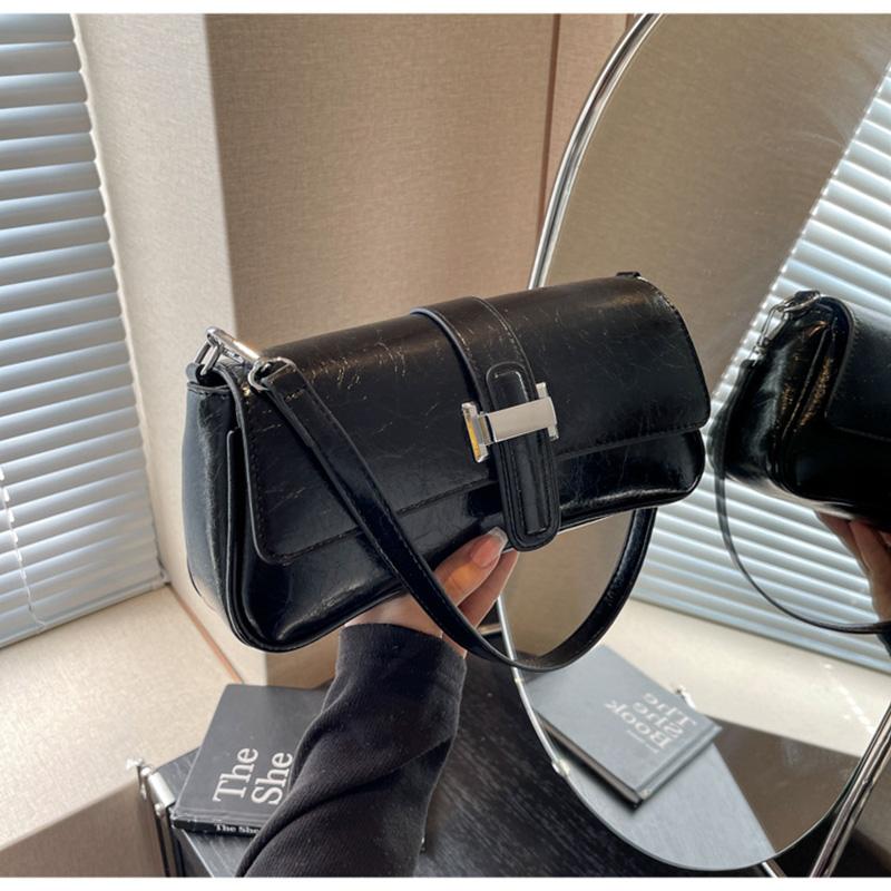 

Модная универсальная сумка подмышкой для женщин, новые минималистичные повседневные сумки через плечо в стиле ретро, нишевые твердые кошельки для монет (20cm<Max Length<30cm)