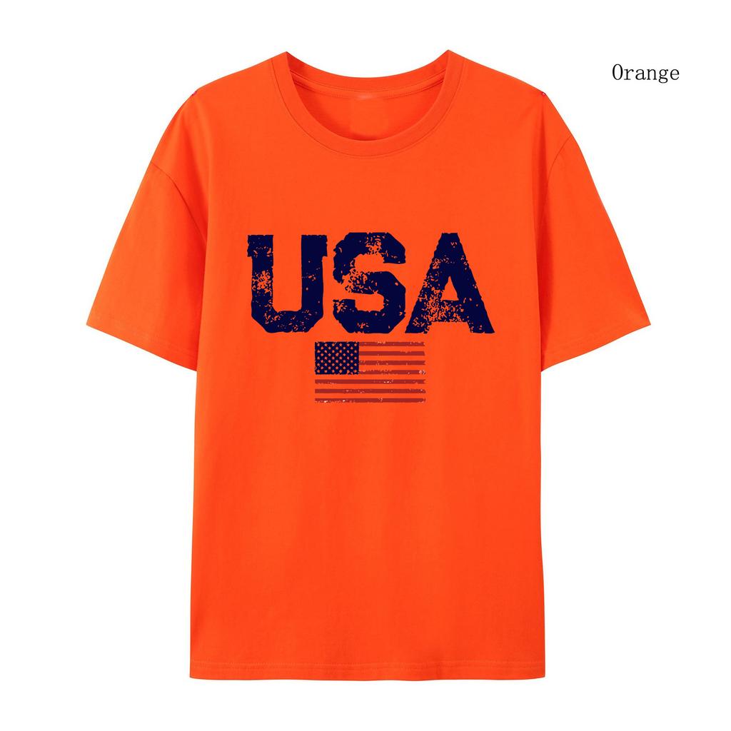 Usa Letters American Flag Stars And Stripes Mens T-shirt  Clothing Loose T-shirt Autumn Pullover Hoodies Casual T-shirt