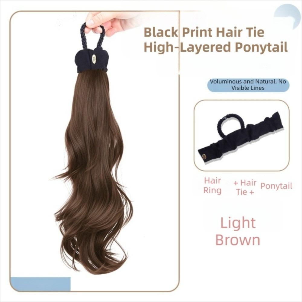 Ponytail Holder Long Wavy Ponytail Hair Fixed Elastic Hair Bands Ponytail  for Kids and Women
