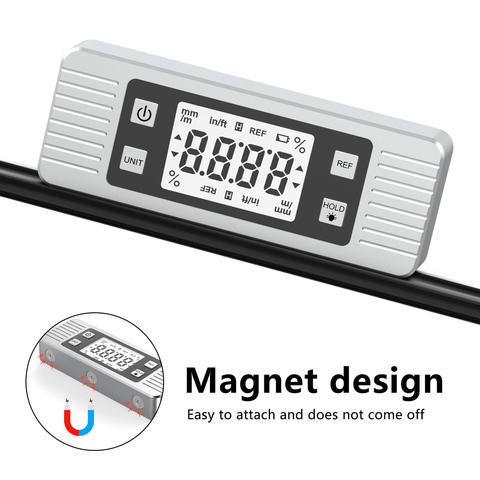 

JD11 Digital Level Box Angle Finder Magnetic Bevel Gauge Carpentry Car Repairing Inclinometer Type A