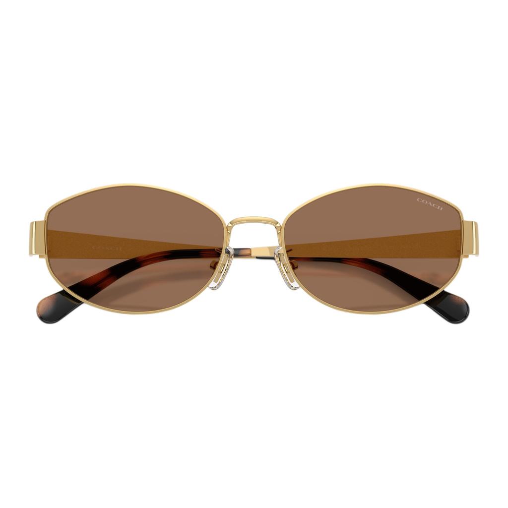Coach 7192D C Logo Metal Irregular Shape Sunglasses Unisex sunglasses Gold 0HC7192D-944113